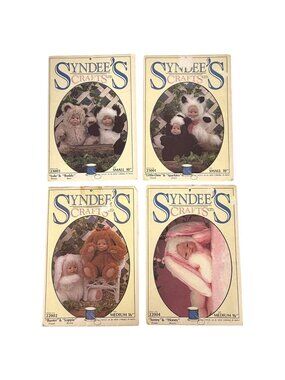 4 Syndees Crafts Plush Animal Sewing Pattern Panda Bear Skunk Kitten Puppy Bunny